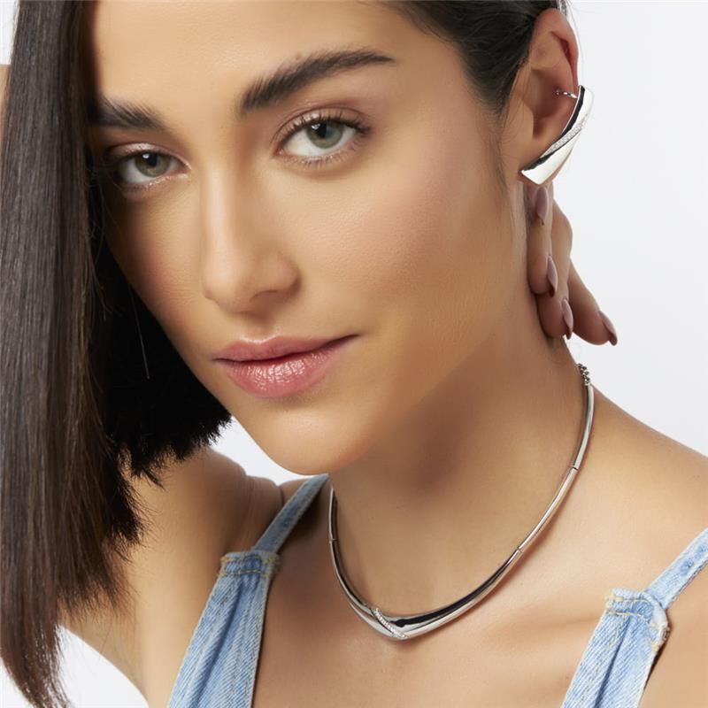 18kt White Gold-Plated CZ Ear Cuff