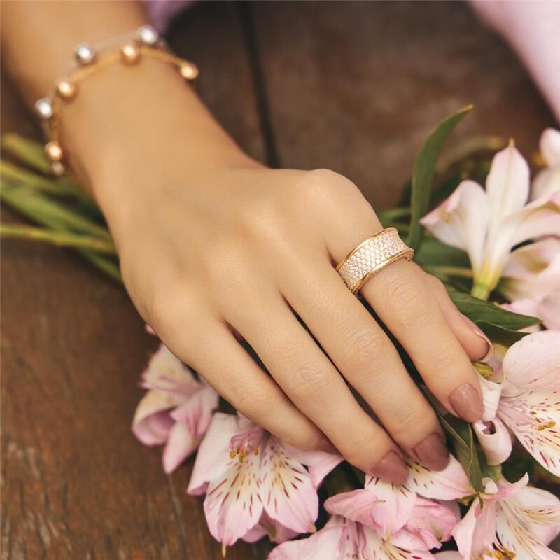 18kt Yellow Gold Fully Iced Eternity Ring