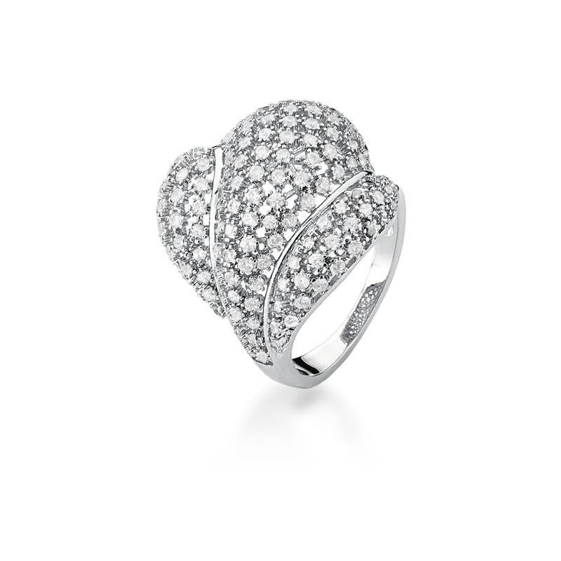 Zircon Filigree Women's Silver Ring
