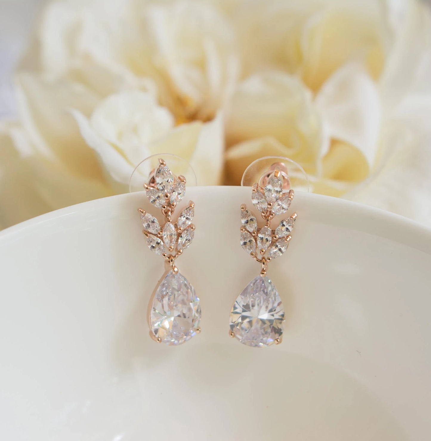 Rose Gold Sapphire Earrings,Bridesmaid Earrings,Bridesmaid Proposal,Rose Gold Wedding,Bridal Earrings,Navy Blue Wedding,Blush & Blue Wedding