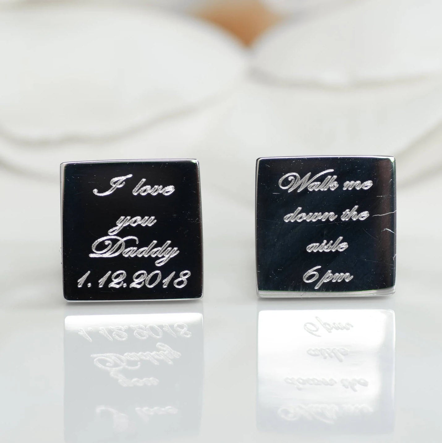 Father of the Bride Cufflinks | Personalized Cufflinks | Wedding Cufflinks | Engraved Cufflinks | Custom Cufflinks