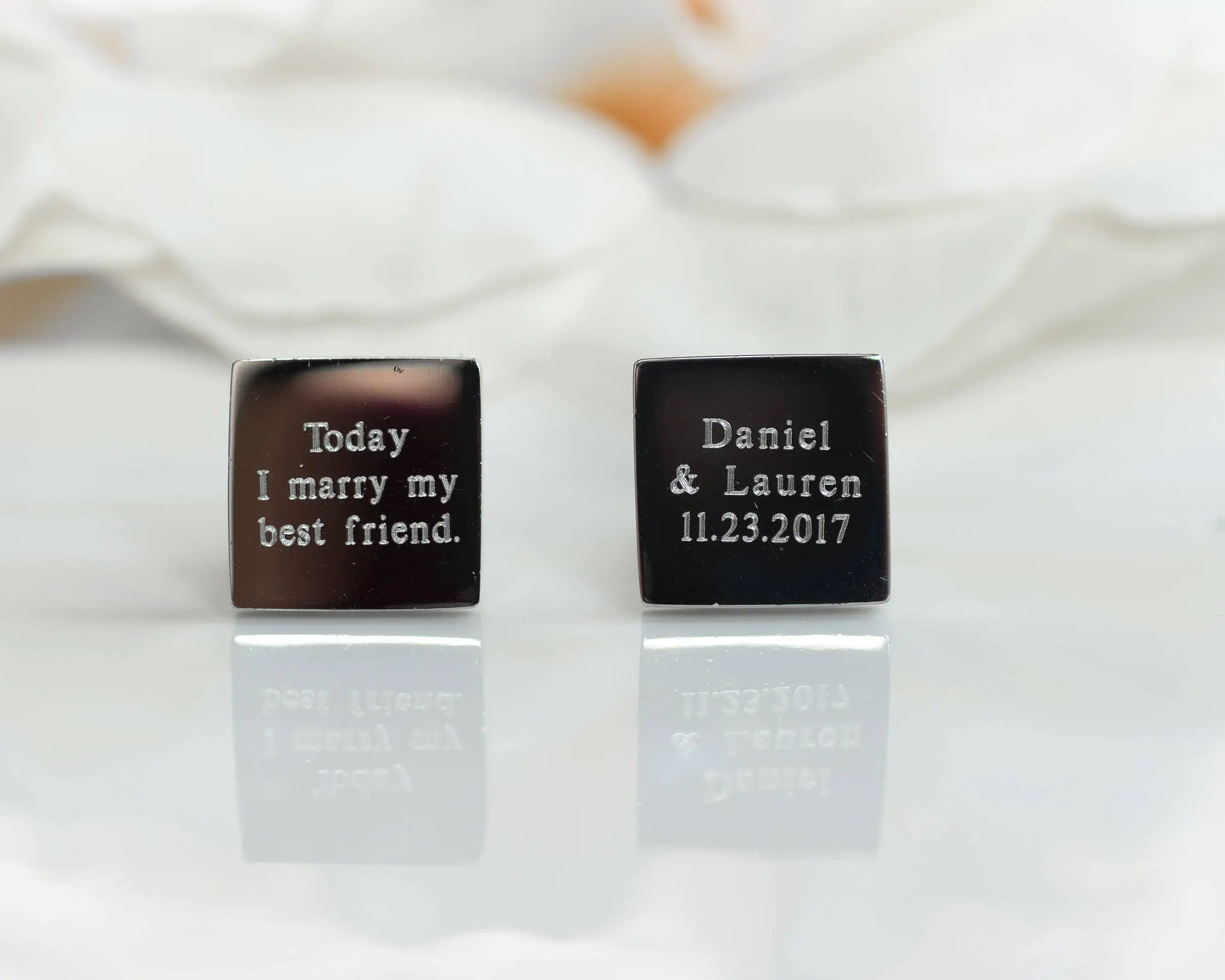 Father of the Bride Cufflinks | Personalized Cufflinks | Wedding Cufflinks | Engraved Cufflinks | Custom Cufflinks