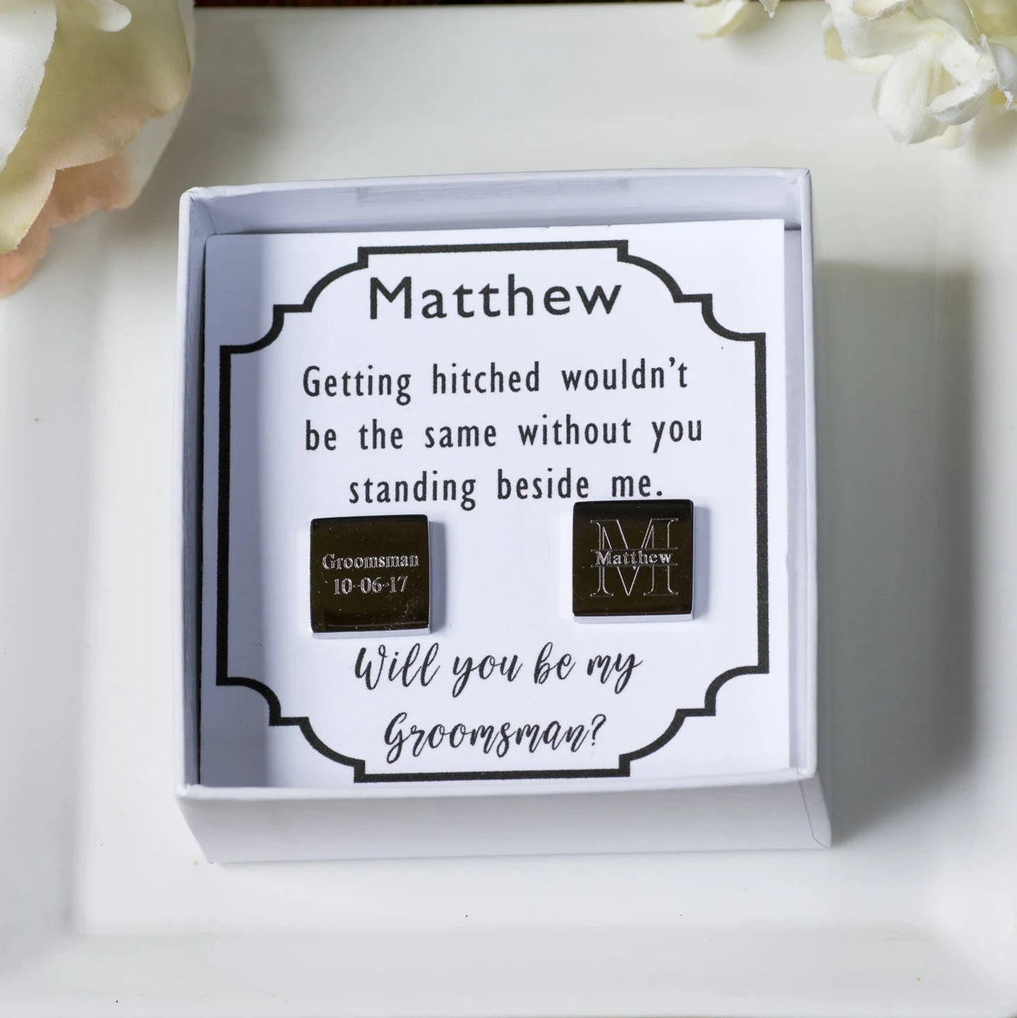Father of the Bride Cufflinks | Personalized Cufflinks | Wedding Cufflinks | Engraved Cufflinks | Custom Cufflinks