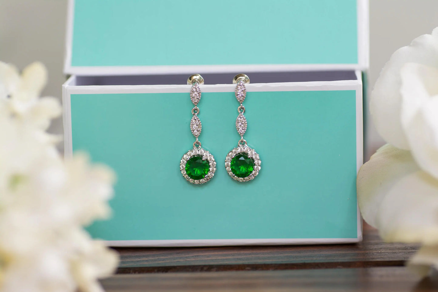 Emerald Earrings | Bridesmaid Gifts | Bridesmaid Earrings | Bridal Earring | Bridesmaid Jewelry | Wedding Jewelry | Dangle Earrings