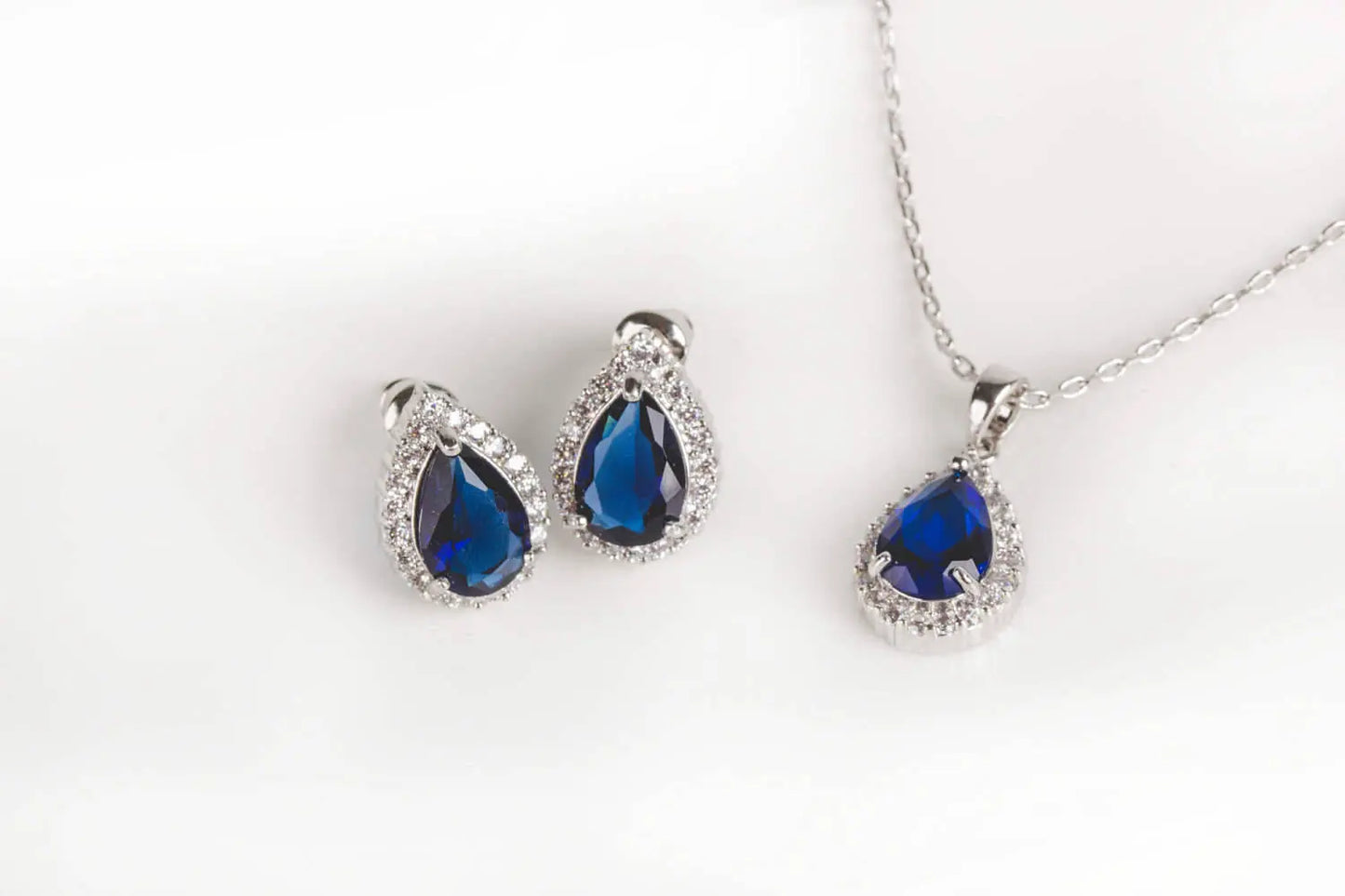 Sapphire Rose Gold Jewelry | Bridal Jewelry Sets | Rose Gold Wedding | Bridesmaid Sets | Bridesmaid Gifts | Wedding Jewelry | Teardrop Sets