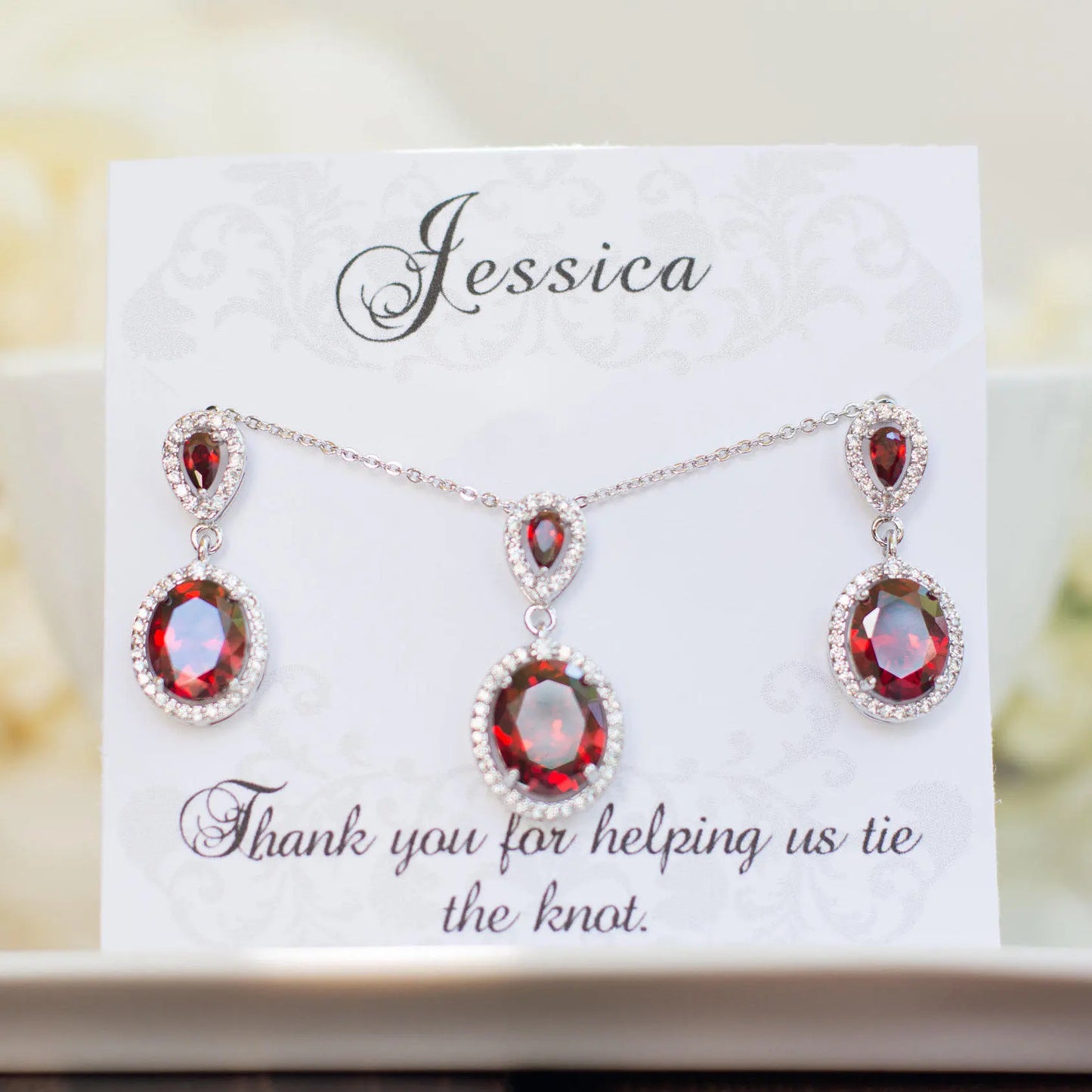 Bridesmaid Sets | Blue Sapphire Sets | Bridesmaid Gifts | Garnet Earrings | Bridesmaid Jewelry | Bridesmaid Earrings | Wedding Jewelry