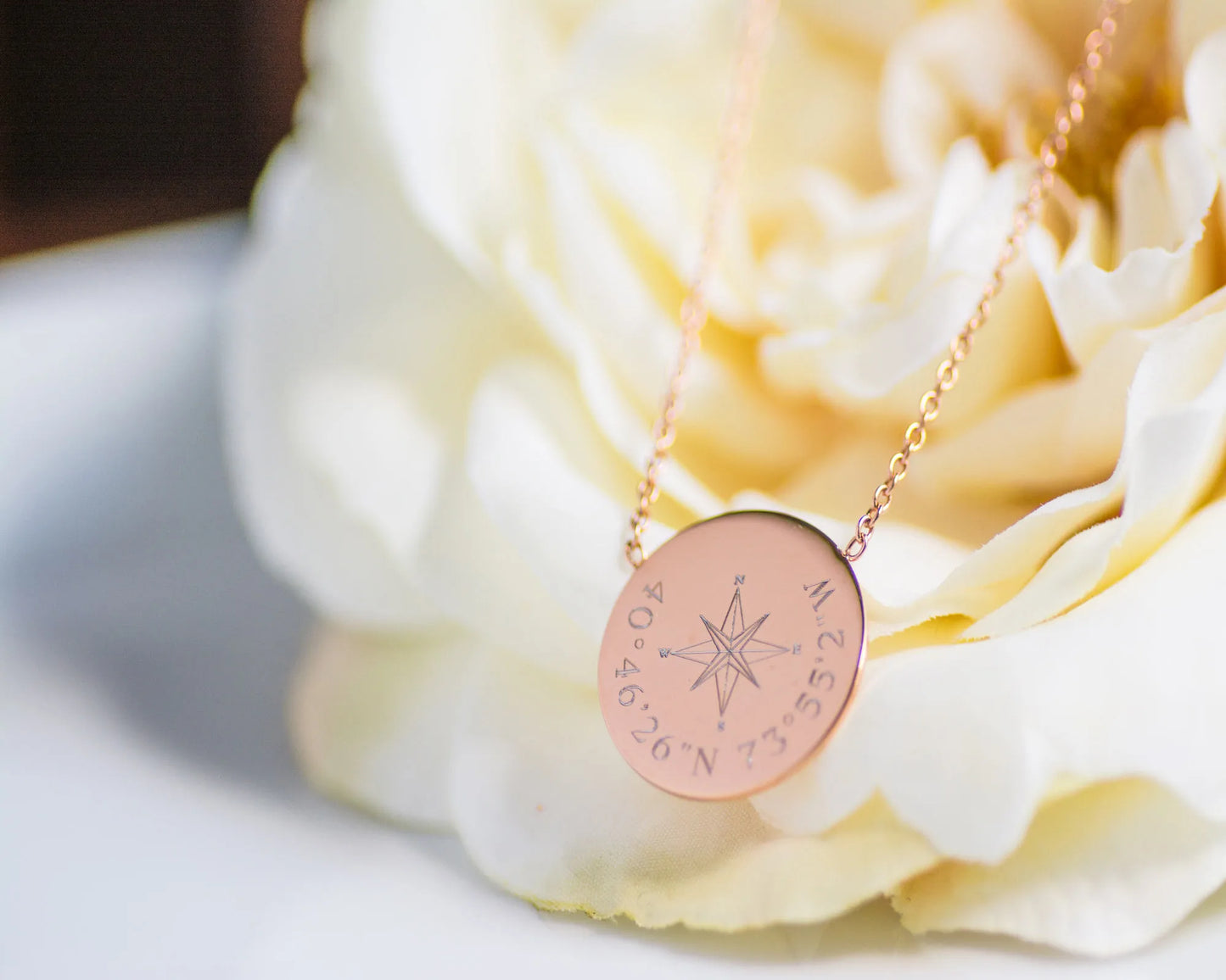Coordinates Necklace | Compass Necklace | Monogram Necklaces | Bridesmaid Gifts | Initial Necklace | Name Necklaces | Roman Numeral Necklace