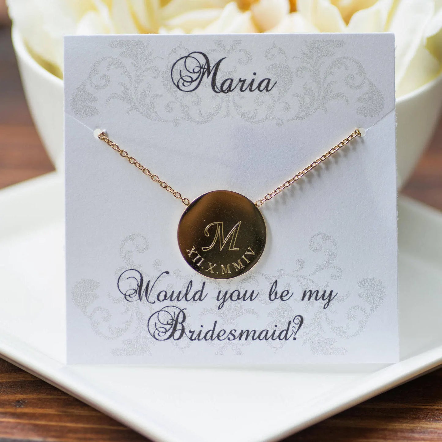 Coordinates Necklace | Compass Necklace | Monogram Necklaces | Bridesmaid Gifts | Initial Necklace | Name Necklaces | Roman Numeral Necklace