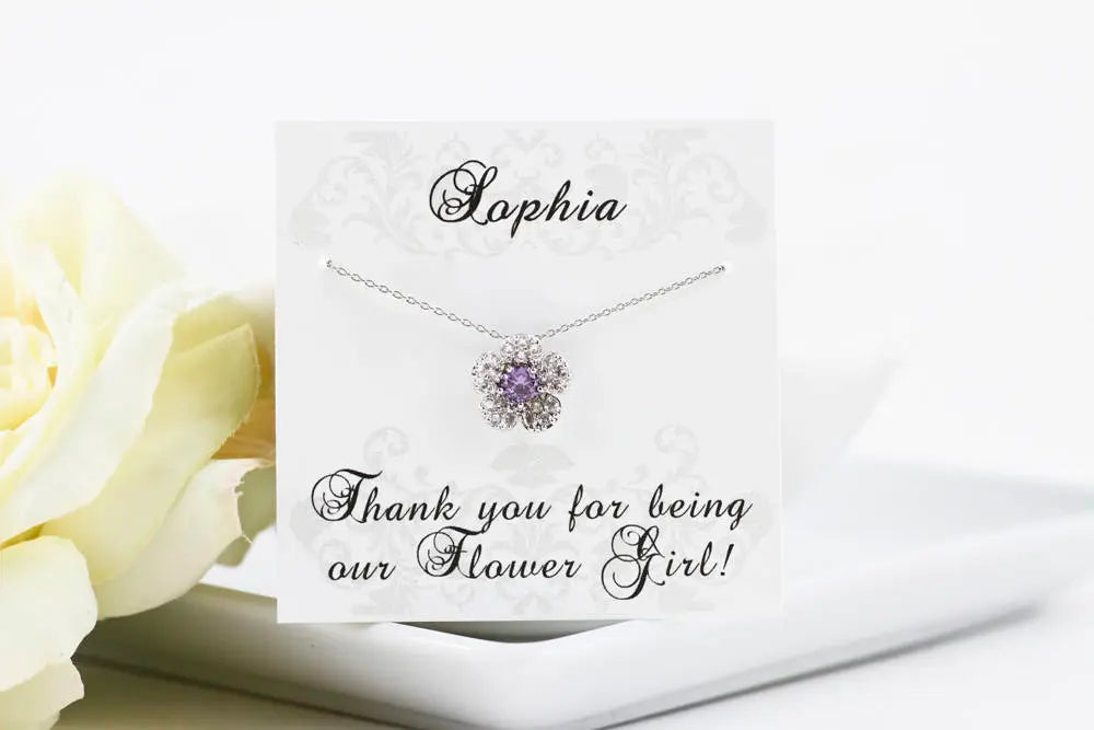 Little Girl Jewelry, Little Girl Gift, Little Girl Necklace, Flower Necklace, Flower Girl Jewelry, Flower Girl Gift, Flower Girl Proposal