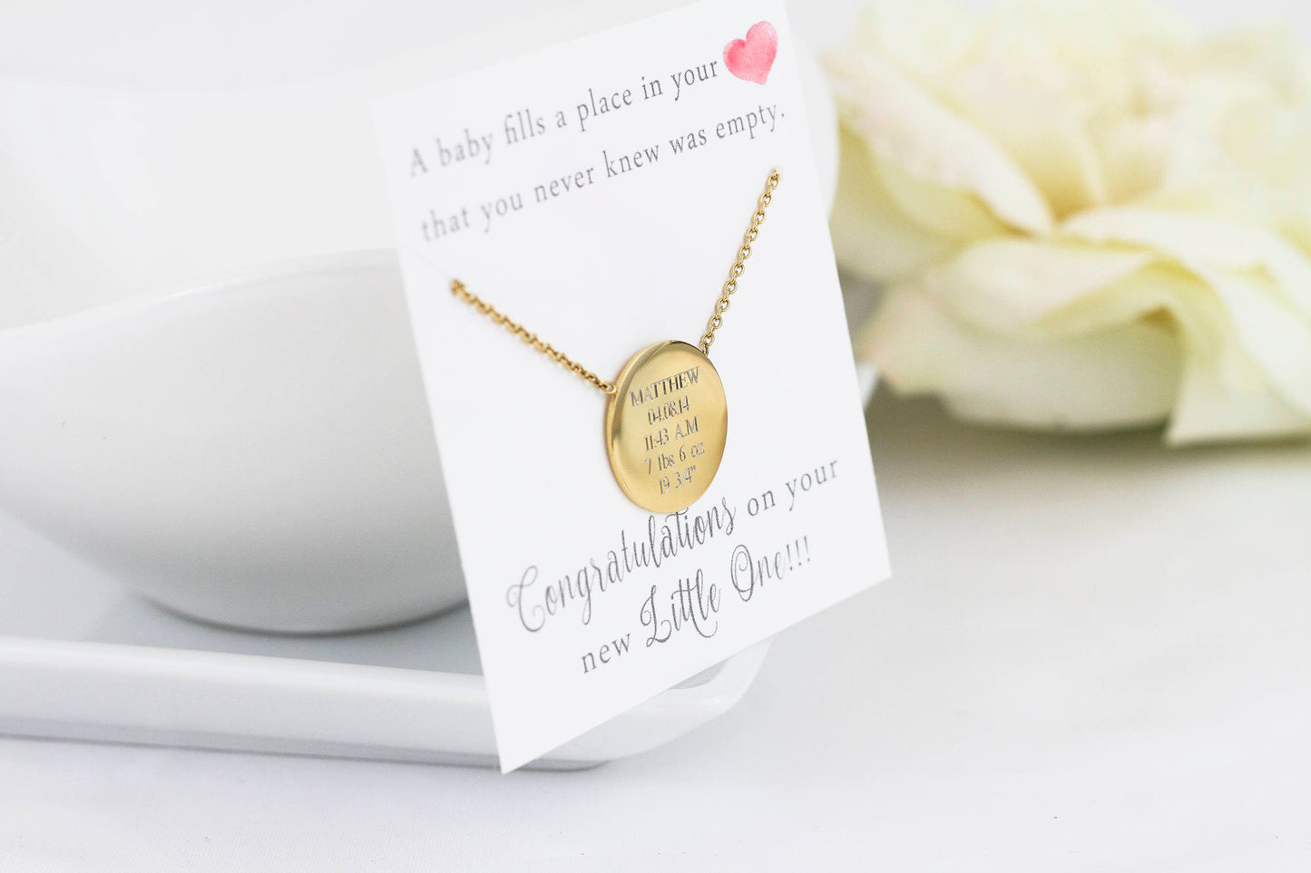 New Mom Gift | New Mom Jewelry | New Mom Necklace | Birth Certificate Necklace | New Baby | Gift for new mom | Mom Necklace | Mom Jewelry