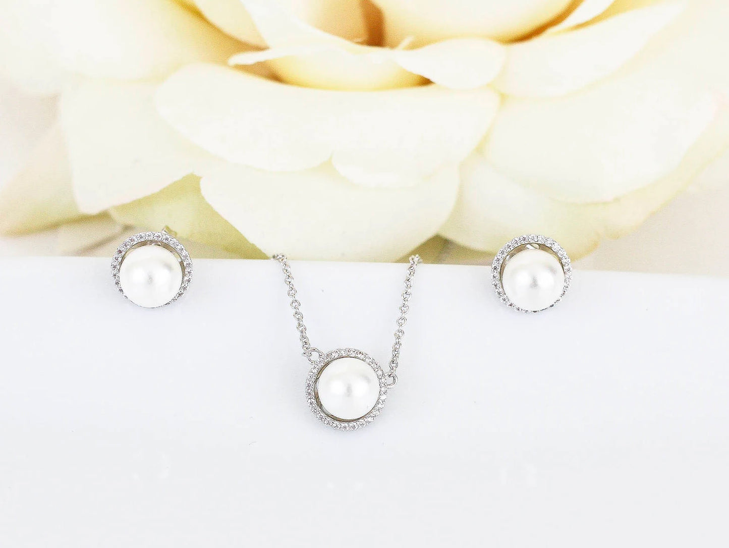 Rose Gold Pearl Wedding Jewelry | Pearl Bridal Jewelry | Pearl Bridesmaid Sets | Pearl Necklaces | Pearl Earrings | Pearl Bridal Sets