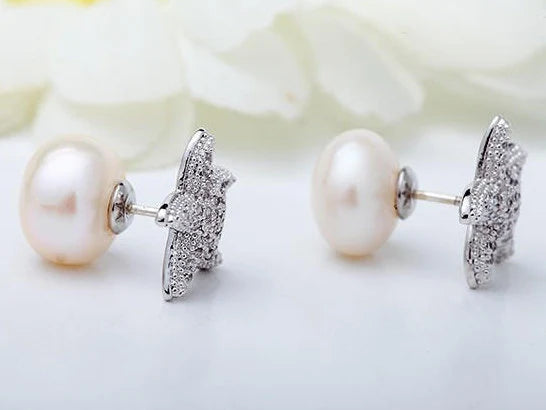 Beach Wedding | REVERSIBLE Pearl Starfish Earrings | Bridesmaid jewelry | Bridesmaid Gifts | Bridesmaid Earrings | Pearl Earrings |