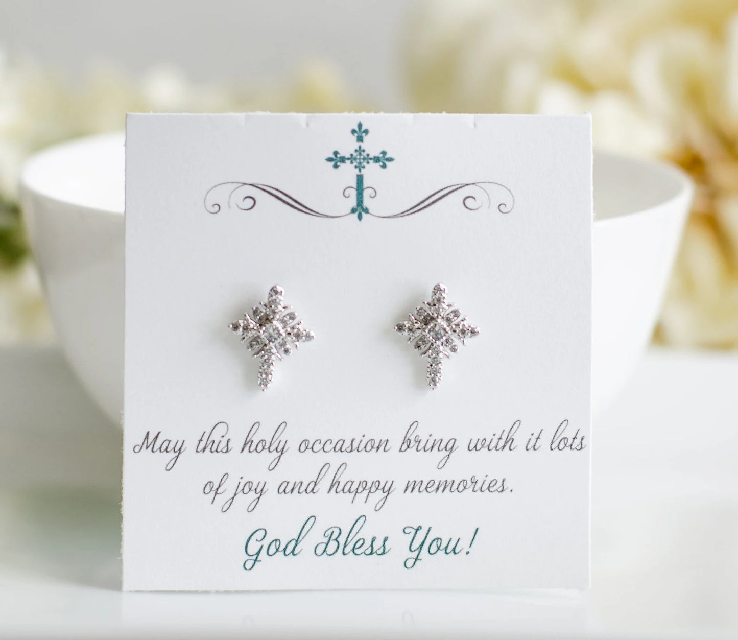 Cross Stud Earrings First Communion Gift Girl Confirmation Gift Girl Gold Cross Earrings Dainty Cross Earrings