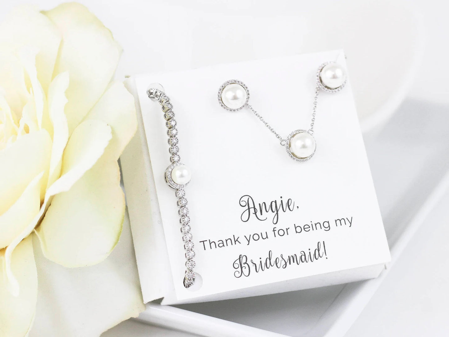 Rose Gold Pearl Wedding Jewelry | Pearl Bridal Jewelry | Pearl Bridesmaid Sets | Pearl Necklaces | Pearl Earrings | Pearl Bridal Sets