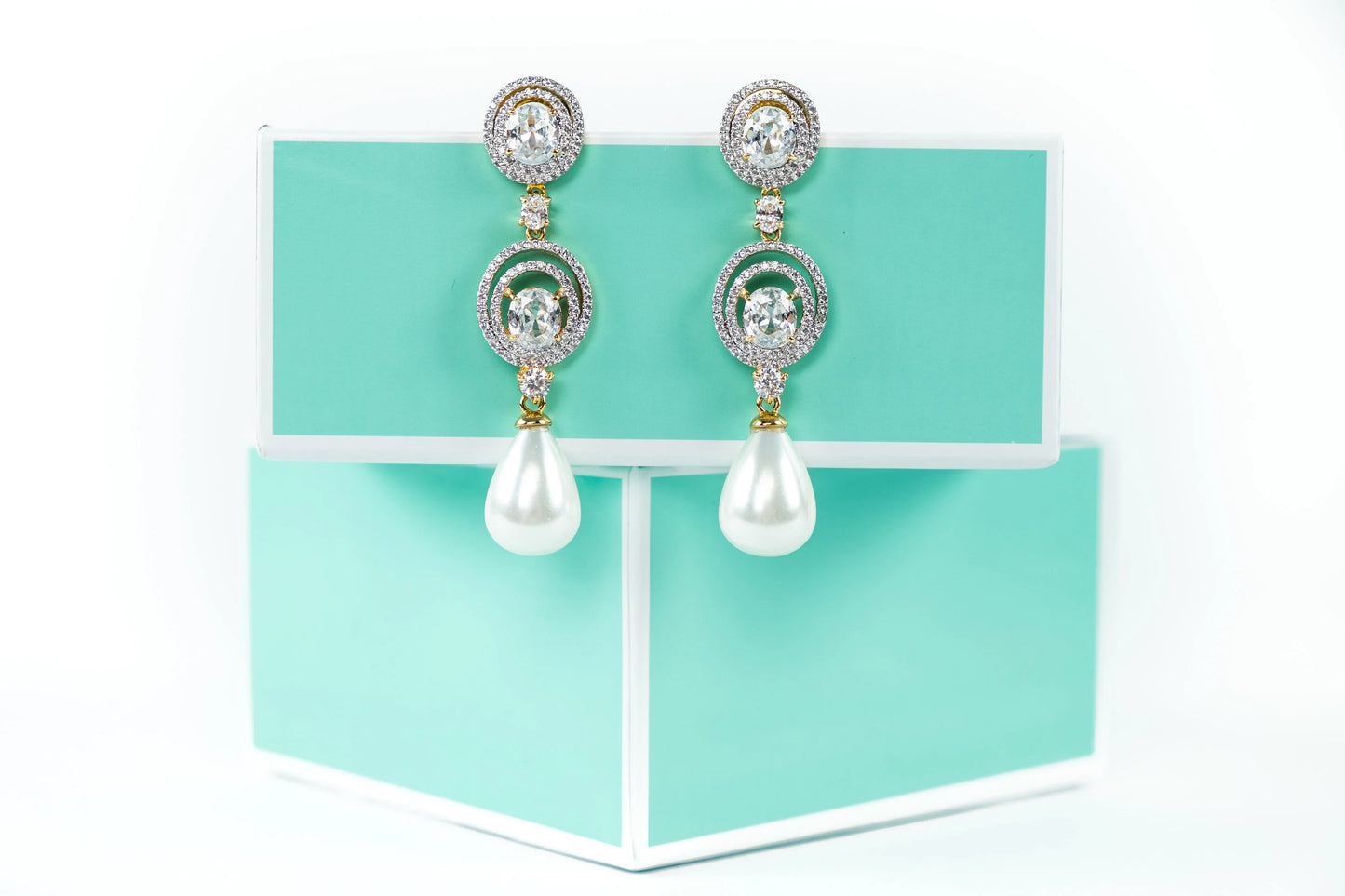 Rose Gold Chandelier Pearl Earrings | Pearl Wedding Jewelry | Pearl Long Earrings | Pearl Bridal Earrings | Pearl Earrings | Bridal Jewelry