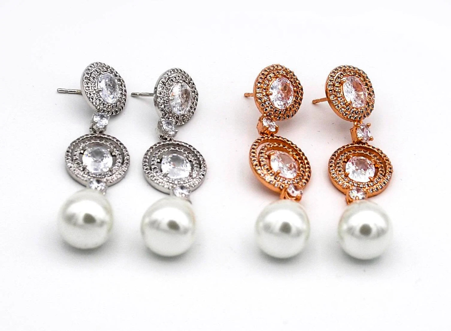Rose Gold Chandelier Pearl Earrings | Pearl Wedding Jewelry | Pearl Long Earrings | Pearl Bridal Earrings | Pearl Earrings | Bridal Jewelry