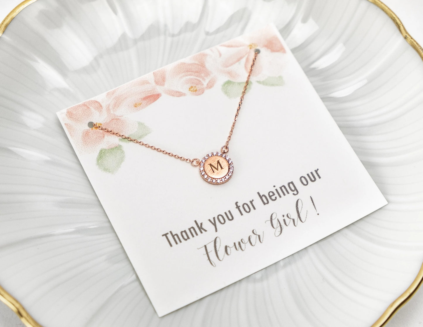 Flower Girl Proposal Gift | Flower Girl Gift | Initial Necklace | Little Girls Jewelry | Flower Girl Jewelry | Personalized Necklaces | Gift