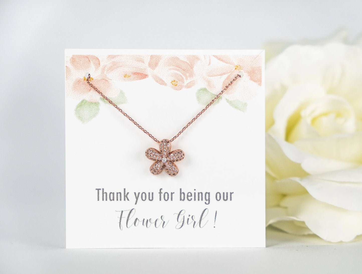 Flower Girl Necklace | Thank you for being our Flower Girl Gift | Flower Girl Jewelry | Flower Girl Gift | Flower Girl Proposal Gift