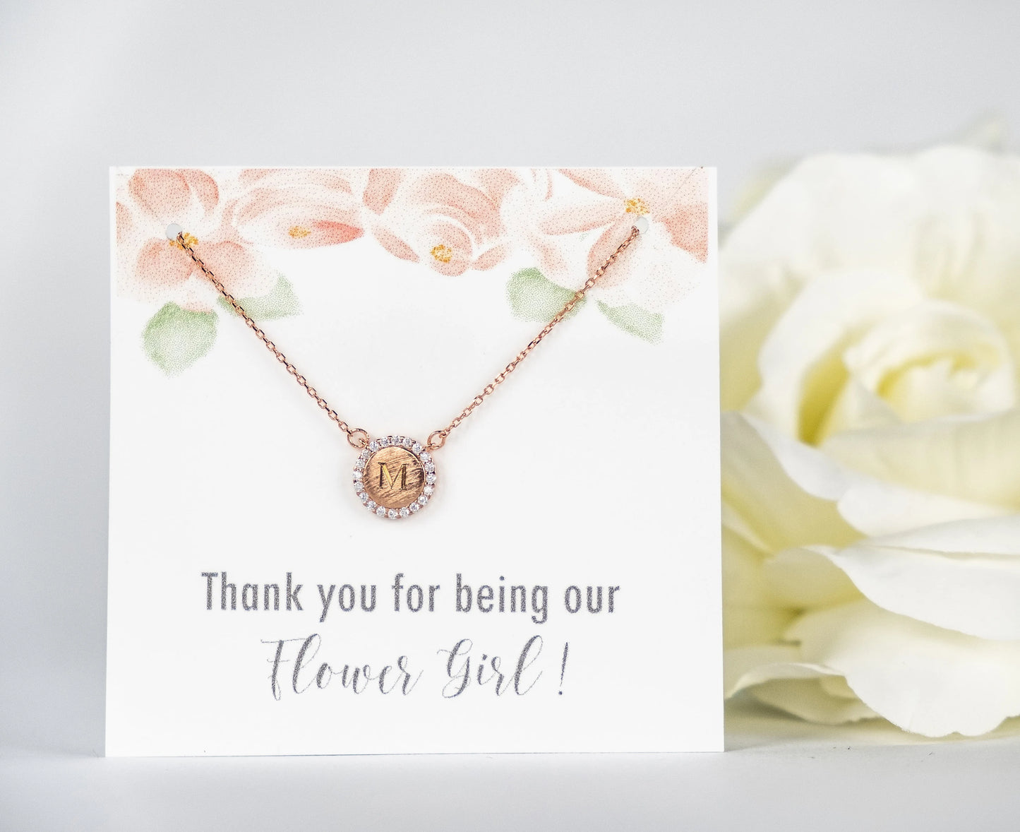 Flower Girl Proposal Gift | Flower Girl Gift | Initial Necklace | Little Girls Jewelry | Flower Girl Jewelry | Personalized Necklaces | Gift