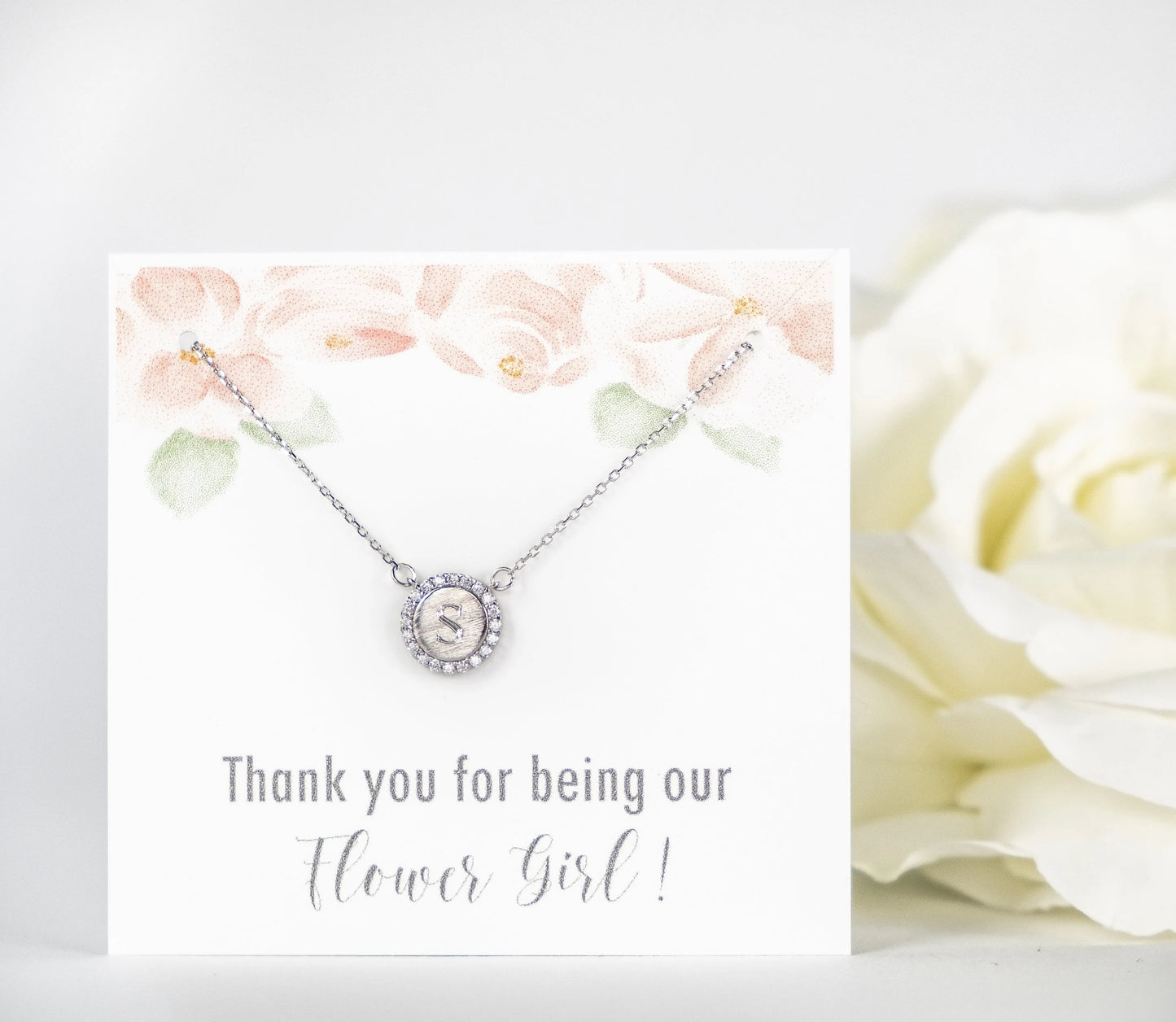 Flower Girl Proposal Gift | Flower Girl Gift | Initial Necklace | Little Girls Jewelry | Flower Girl Jewelry | Personalized Necklaces | Gift