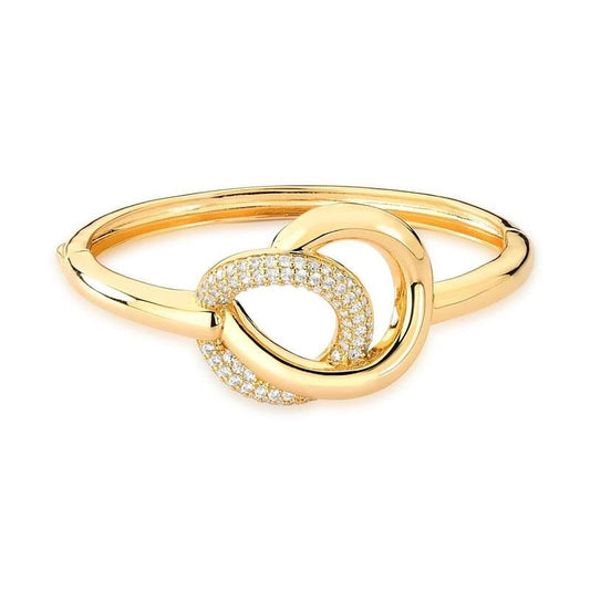 18 kt Yellow Gold Plated Double Circle Infinity Bangle Bracelet