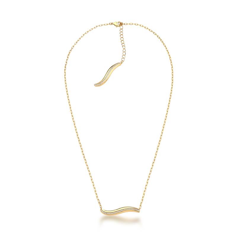 18kt Yellow Gold-Plated CZ Geometric Women's Jewelry Set
