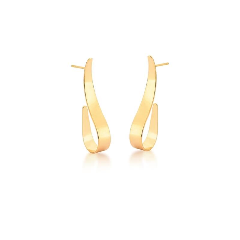18kt Yellow Gold Plated Lightweight Geometric Bold Women's Earrings