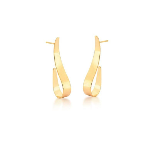 18kt Yellow Gold Plated Lightweight Geometric Bold Women's Earrings