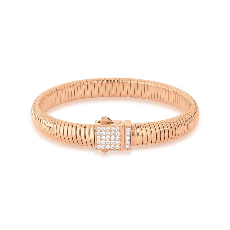 18 kt Gold Plated Tricolor Snake CZ Stackable Bracelets