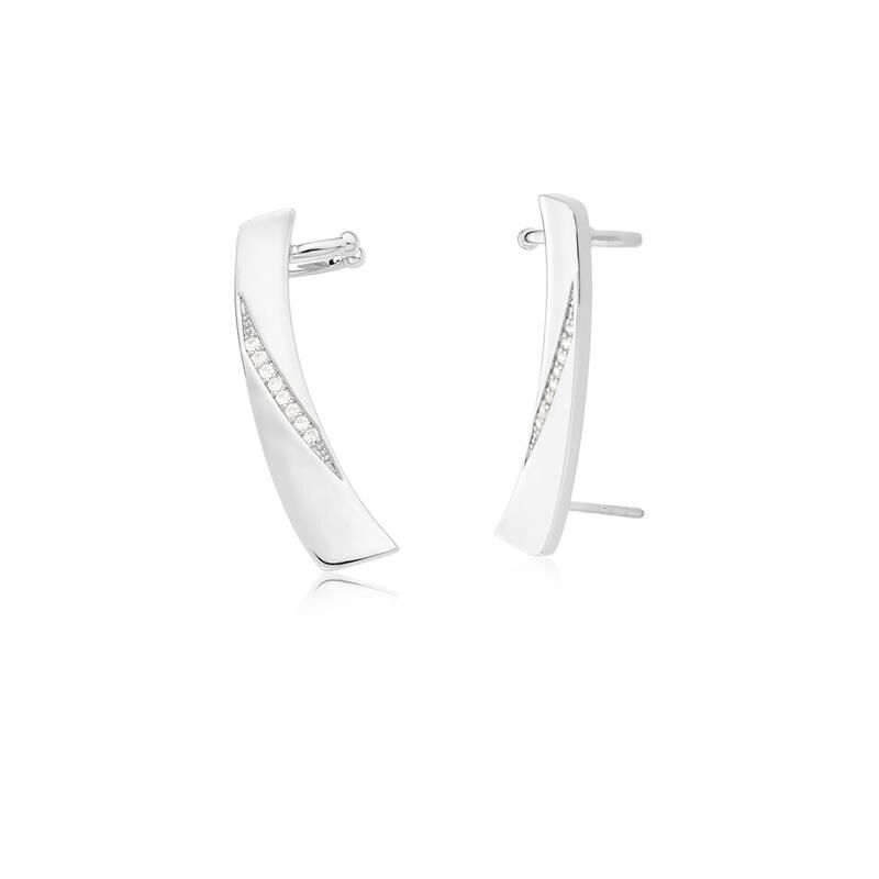 18kt White Gold-Plated CZ Ear Cuff