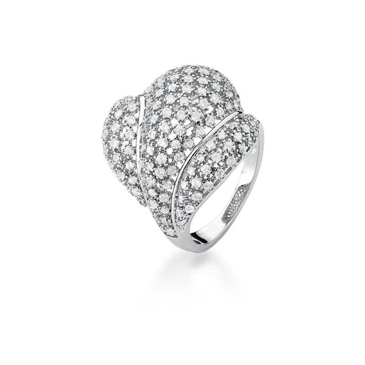 Zircon Filigree Women's Silver Ring