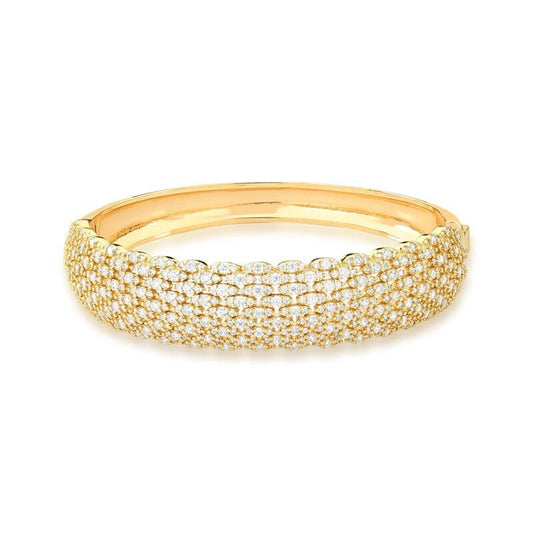 18kt Yellow Gold Plated CZ Bangle Bracelet