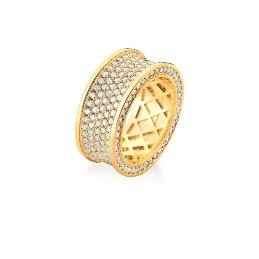 18kt Yellow Gold Fully Iced Eternity Ring