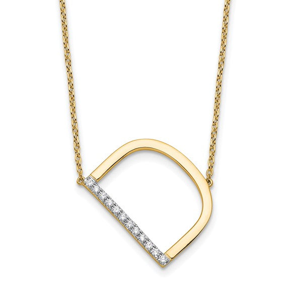 Solid 14k Gold Real Diamond Sideways Personalized Monogram Initial Name Necklace Dainty Jewelry Gift for Her Birthday Christmas Present Idea