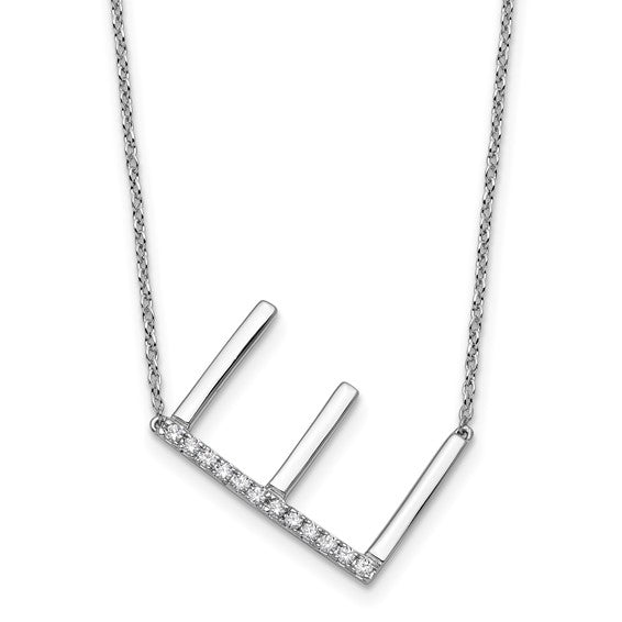 Solid 14k Gold Real Diamond Sideways Personalized Monogram Initial Name Necklace Dainty Jewelry Gift for Her Birthday Christmas Present Idea