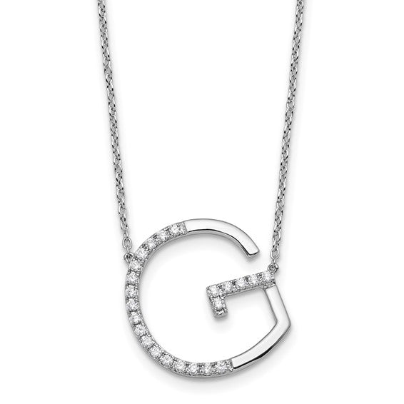 Solid 14k Gold Real Diamond Sideways Personalized Monogram Initial Name Necklace Dainty Jewelry Gift for Her Birthday Christmas Present Idea