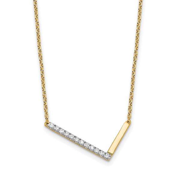 Solid 14k Gold Real Diamond Sideways Personalized Monogram Initial Name Necklace Dainty Jewelry Gift for Her Birthday Christmas Present Idea