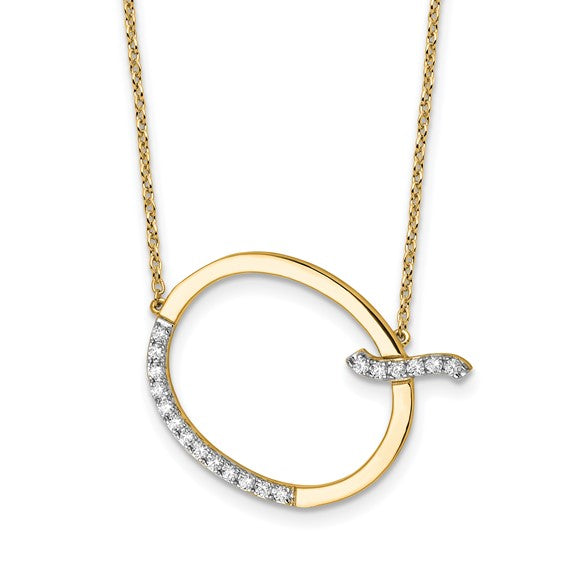 Solid 14k Gold Real Diamond Sideways Personalized Monogram Initial Name Necklace Dainty Jewelry Gift for Her Birthday Christmas Present Idea