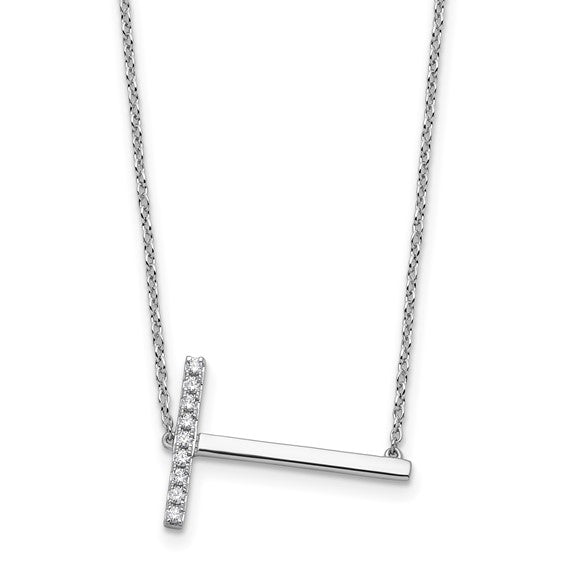 Solid 14k Gold Real Diamond Sideways Personalized Monogram Initial Name Necklace Dainty Jewelry Gift for Her Birthday Christmas Present Idea