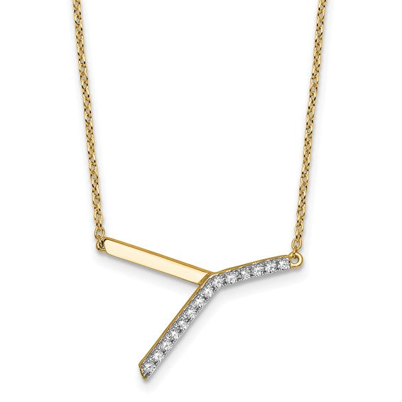 Solid 14k Gold Real Diamond Sideways Personalized Monogram Initial Name Necklace Dainty Jewelry Gift for Her Birthday Christmas Present Idea