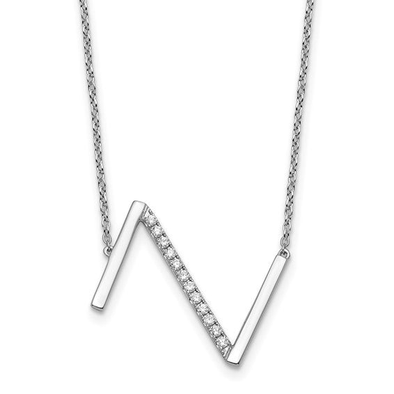 Solid 14k Gold Real Diamond Sideways Personalized Monogram Initial Name Necklace Dainty Jewelry Gift for Her Birthday Christmas Present Idea