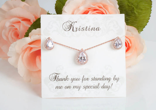 Rose Gold Sets | Bridesmaid Sets | Bridesmaid Jewelry | Bridal Sets | Bridesmaid Gifts | Personalized Gifts | Wedding Jewelry | Gifts