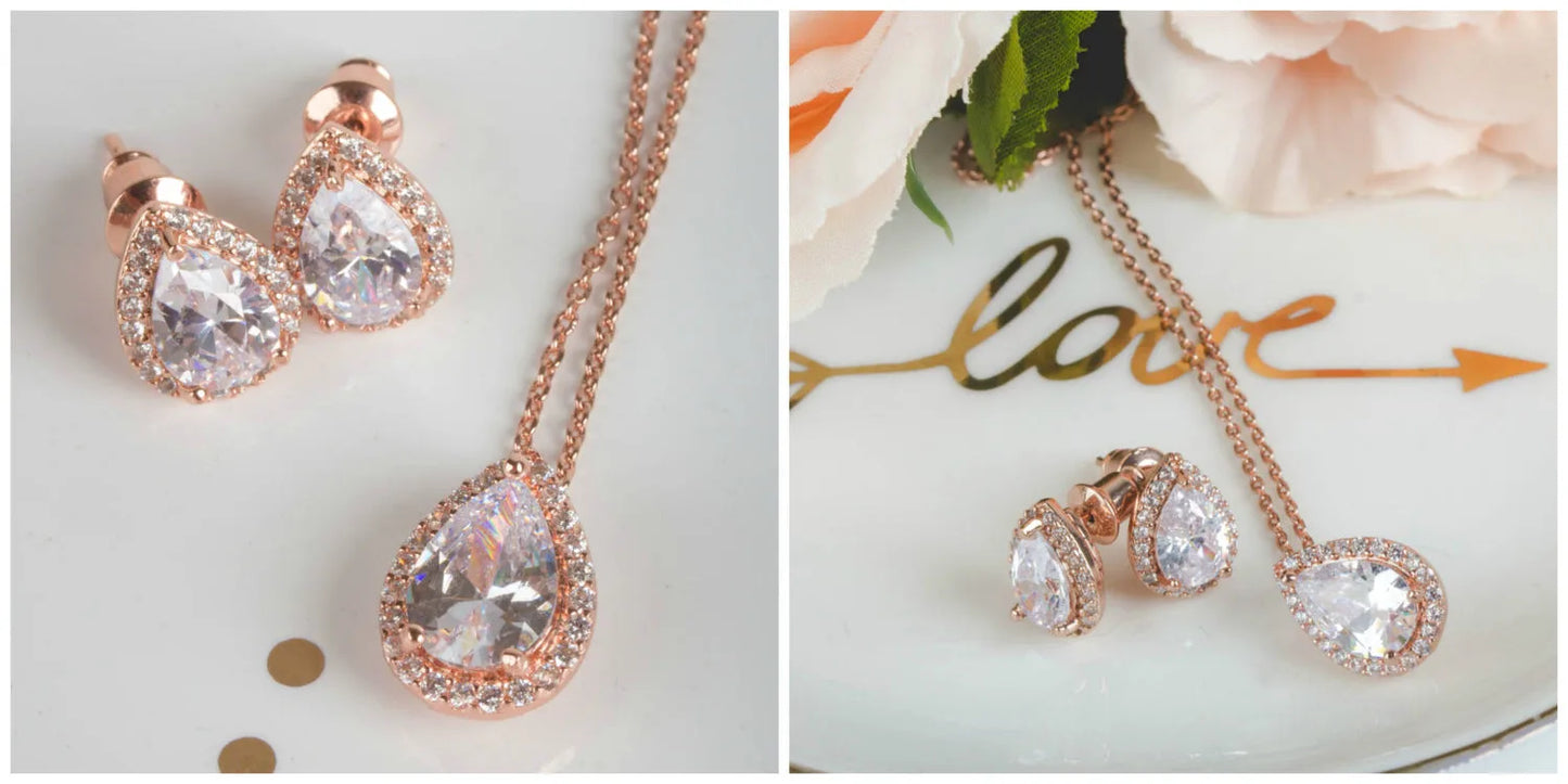 Rose Gold Sets | Bridesmaid Sets | Bridesmaid Jewelry | Bridal Sets | Bridesmaid Gifts | Personalized Gifts | Wedding Jewelry | Gifts