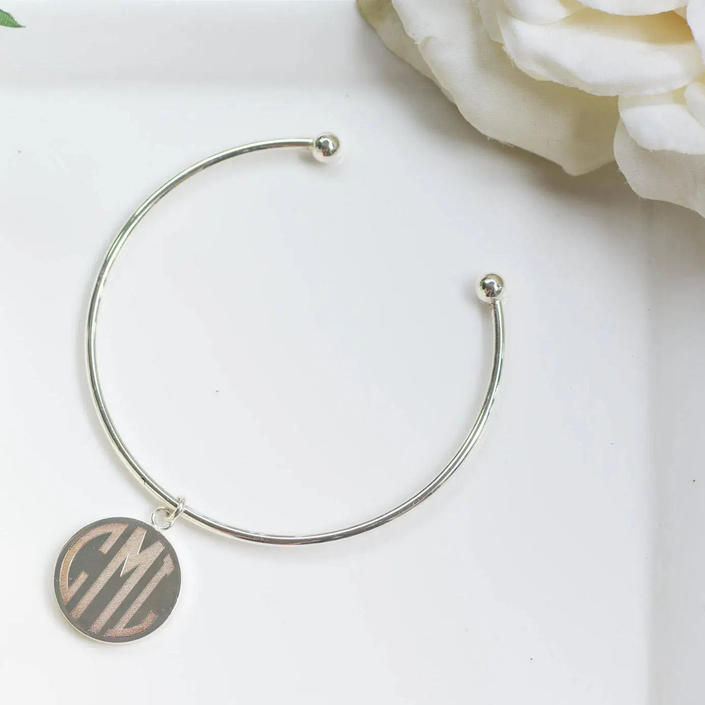 Monogram Jewelry | Personalized Bridesmaid Gifts | Bridesmaid Jewelry | Custom Name Jewelry | Bangle Bracelet | Cuff Bracelet