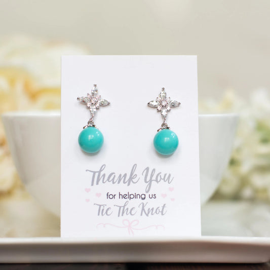 Bridesmaid Earrings | Turquoise Earrings | Bridesmaid Proposal | Bridesmaid Jewelry | Aqua Blue Earrings | Bridesmaid Gift | Beach Wedding