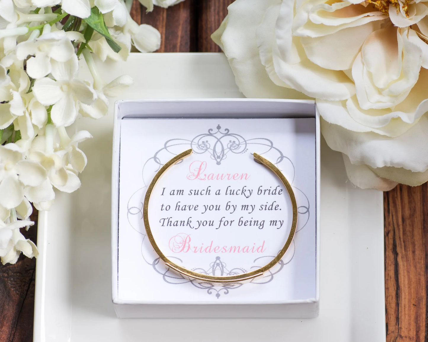 Bridesmaid Gifts | Personalized Bangle | Bridesmaid Jewelry | Engraved Cuff | Custom Name Jewelry | Bangles | Bar Bracelet