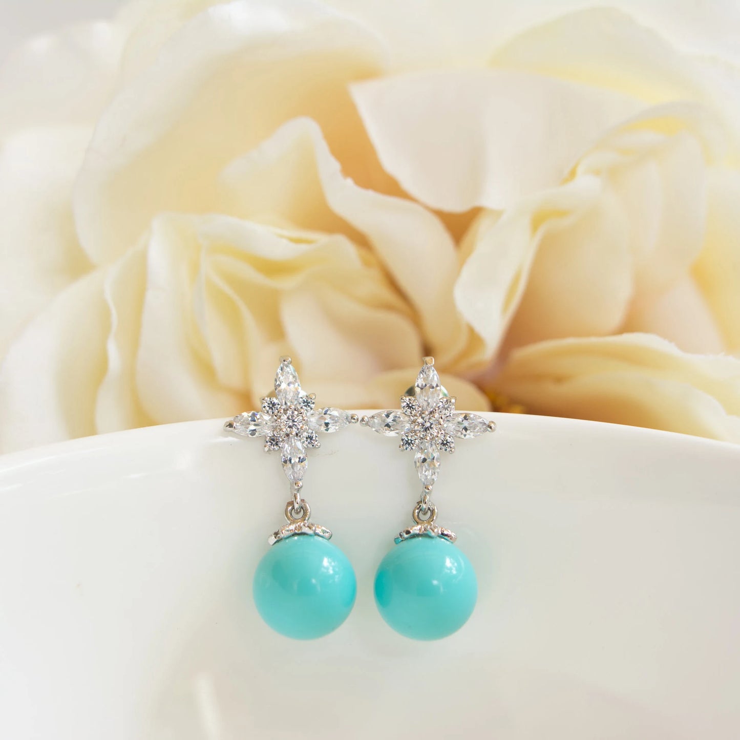 Bridesmaid Earrings | Turquoise Earrings | Bridesmaid Proposal | Bridesmaid Jewelry | Aqua Blue Earrings | Bridesmaid Gift | Beach Wedding