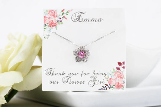 Little Girl Jewelry, Little Girl Gift, Little Girl Necklace, Flower Necklace, Flower Girl Jewelry, Flower Girl Gift, Flower Girl Proposal