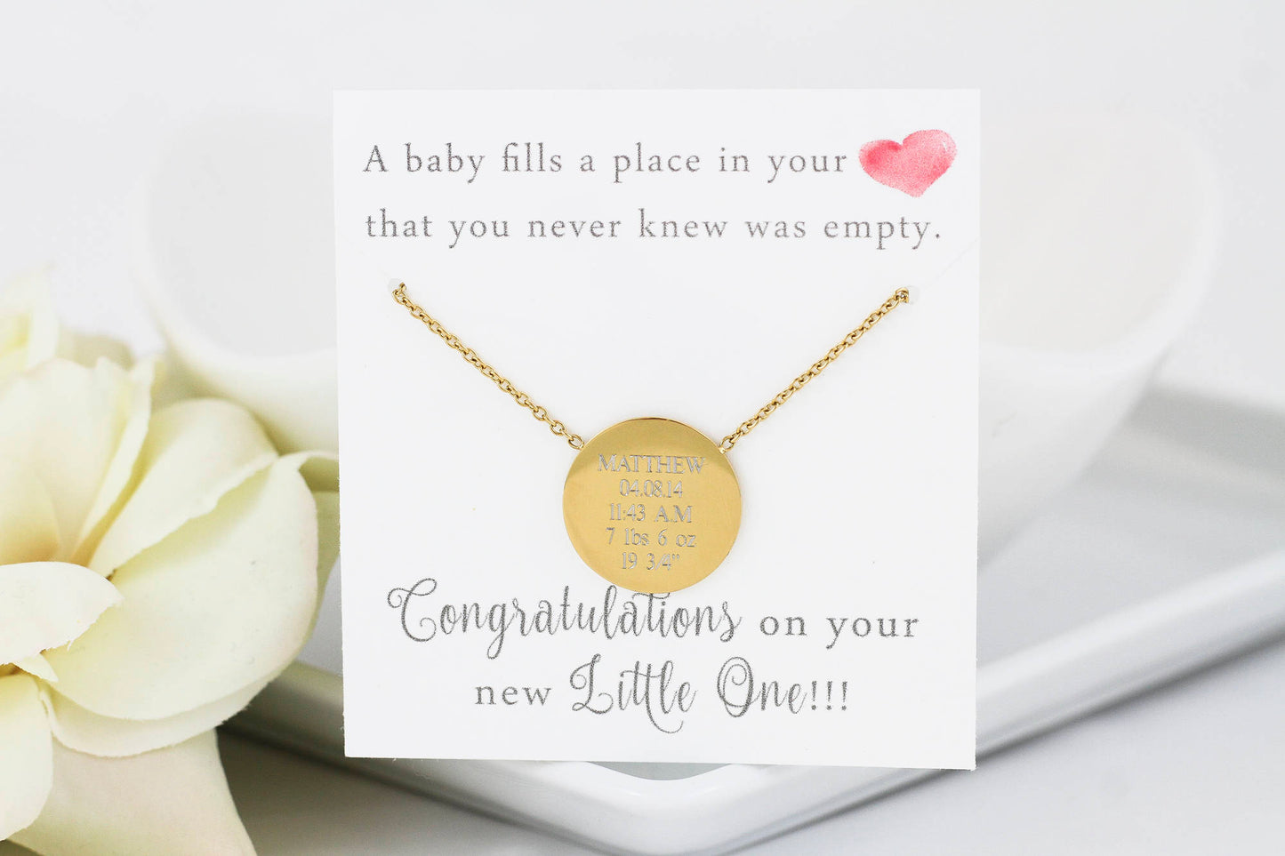 New Mom Gift | New Mom Jewelry | New Mom Necklace | Birth Certificate Necklace | New Baby | Gift for new mom | Mom Necklace | Mom Jewelry