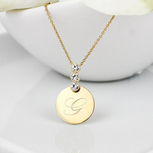 Personalized Bridesmaid Proposal Gift | Wife Personalized Jewelry | Gift for Her | Wife Christmas Gift | Personalized Gift for Wife | Initial Necklace |Monogram Jewelry
